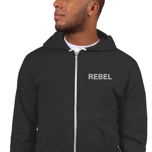 Rebels Gray with White Zip-up Hoodie